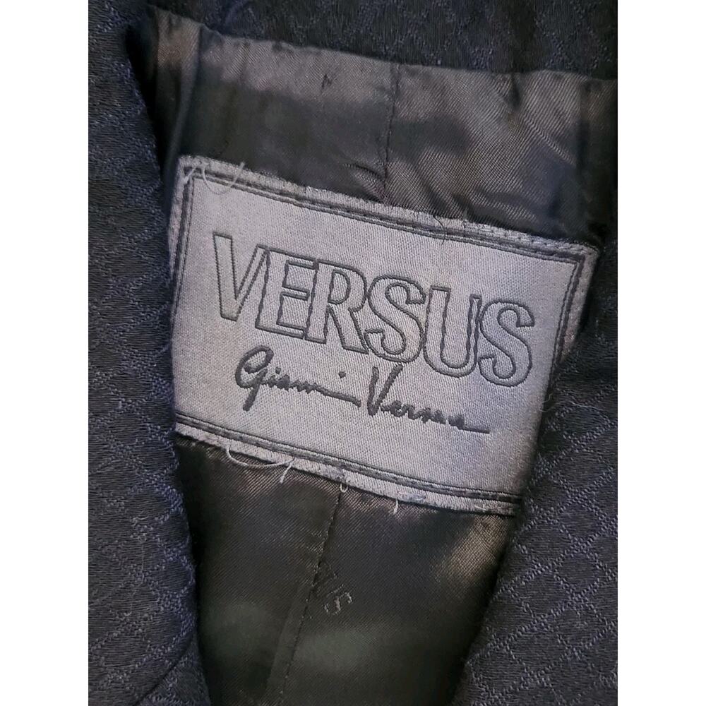 Versus Versace 100% Wool Jacquard Coat Medusa Button Blazer Jacket US 6 S Fit - Picture 5 of 11
